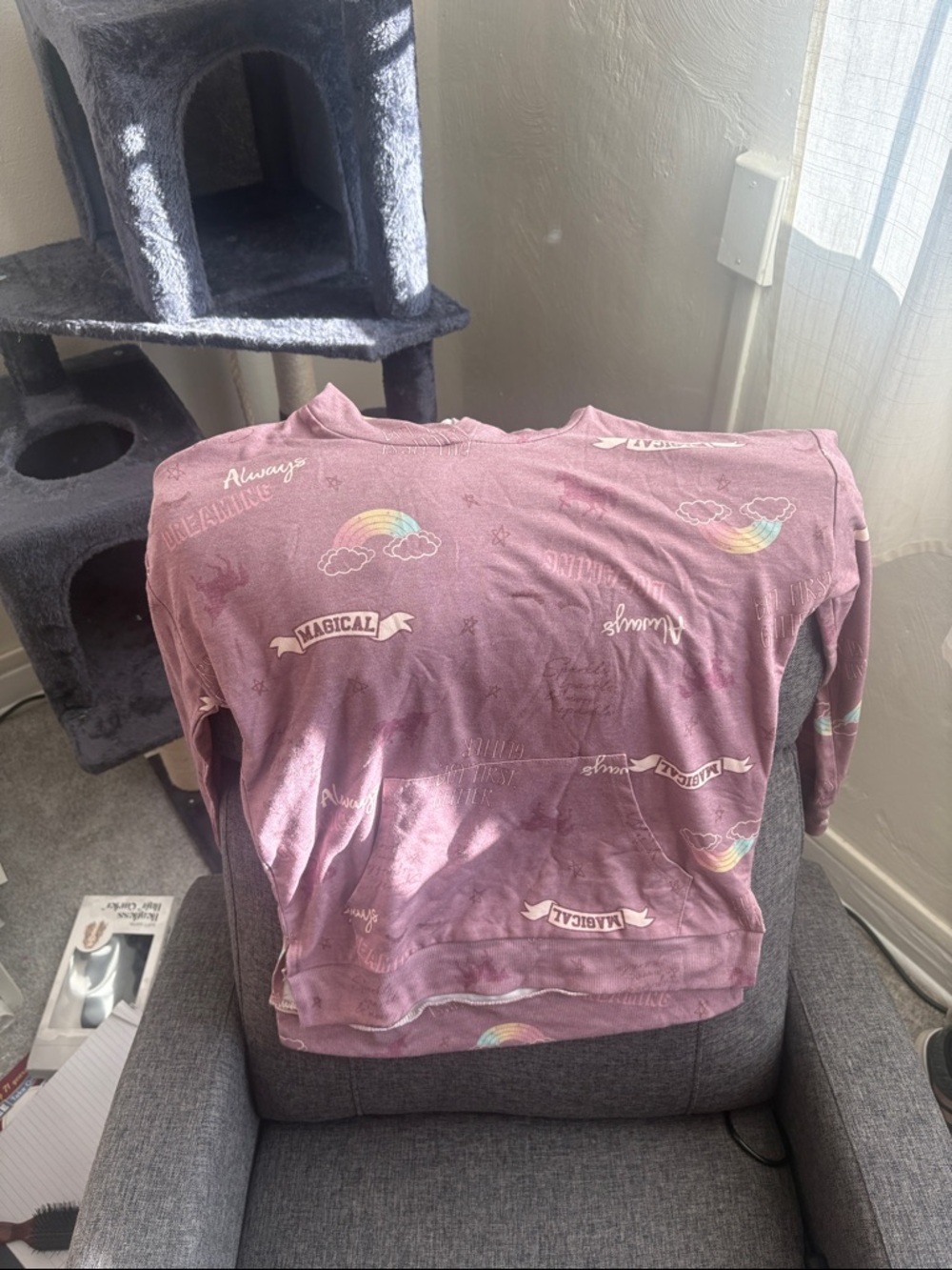 Kids Pink 'Magical' Pullover Sweatshirt